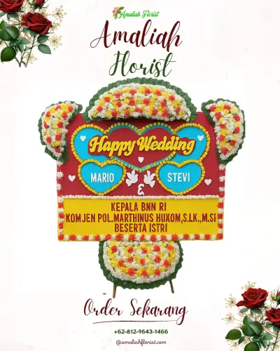 Karangan Papan Bunga Pernikahan di Hamdan